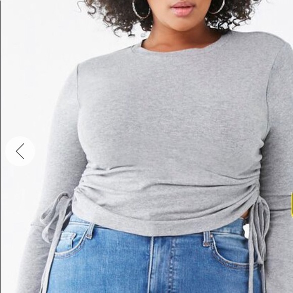 Plus Size Ruched Drawstring Top - Picture 2 of 4